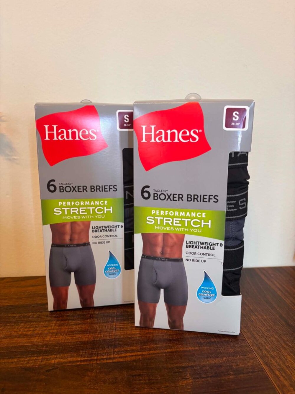 Hanes 6 Boxer Briefs, new